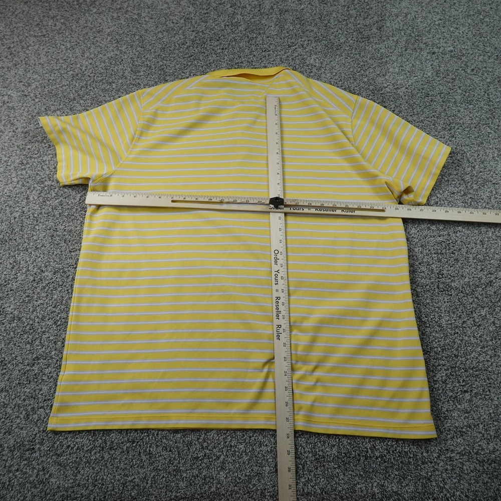 Nike Polo Shirt Mens 2XL Yellow Stripe Dri Fit Golf Performance Preppy Athletic - Picture 5 of 10